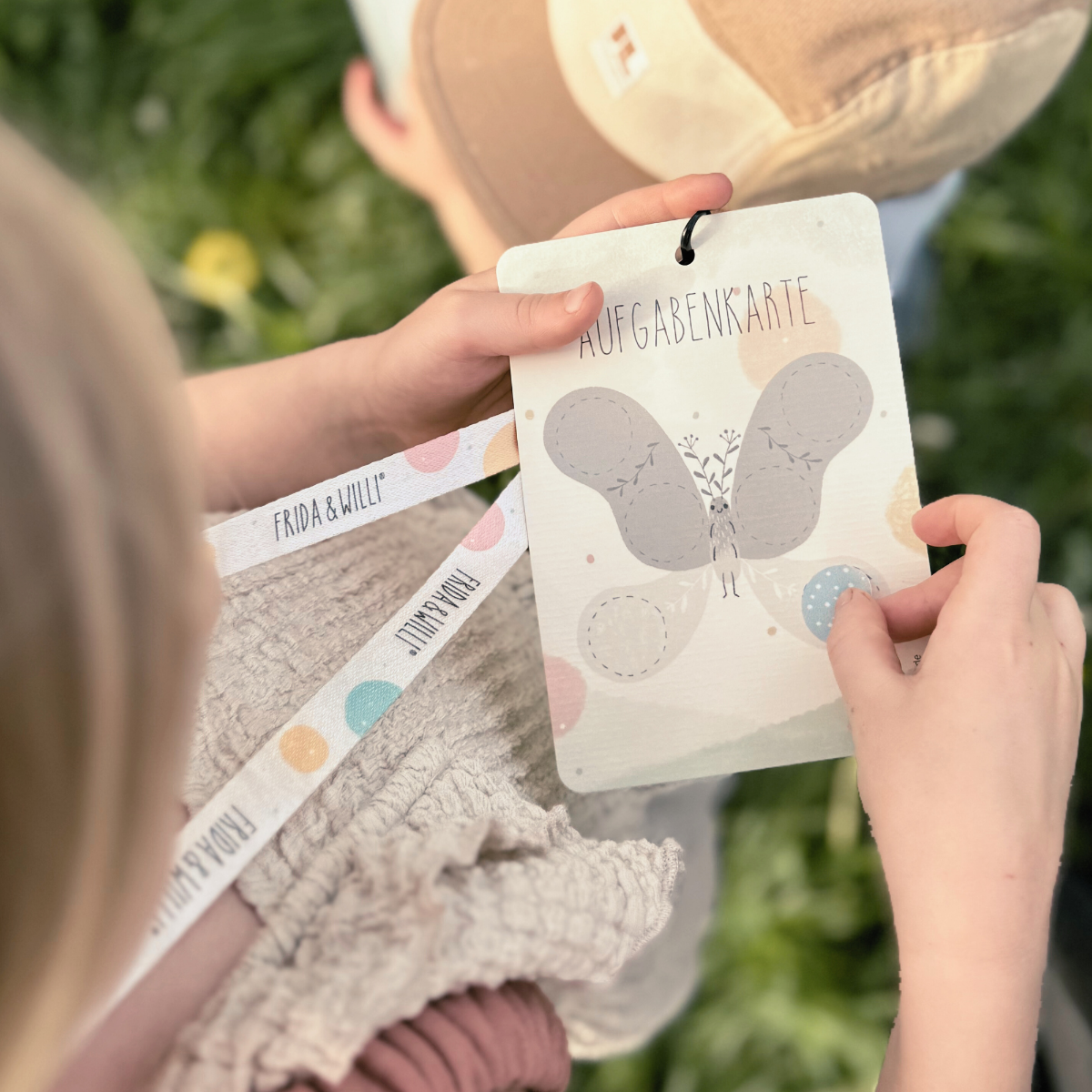 Aufgabenkarten der Schmetterlings-Schatzsuche beim Kindergeburtstag